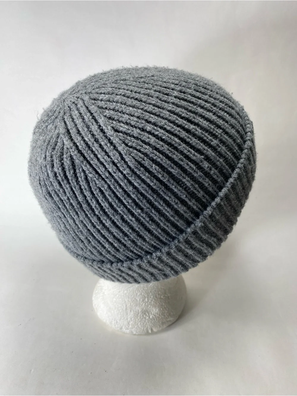 The North Face Charcoal Ribbed Knit Beanie with Logo Patch - Unisex